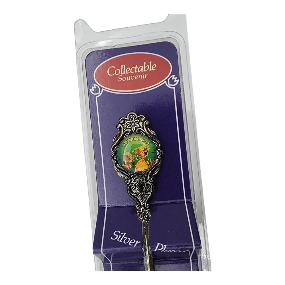 Vintage St Thomas VI Souvenir Spoon Silver Plated Dutch American Import Co New